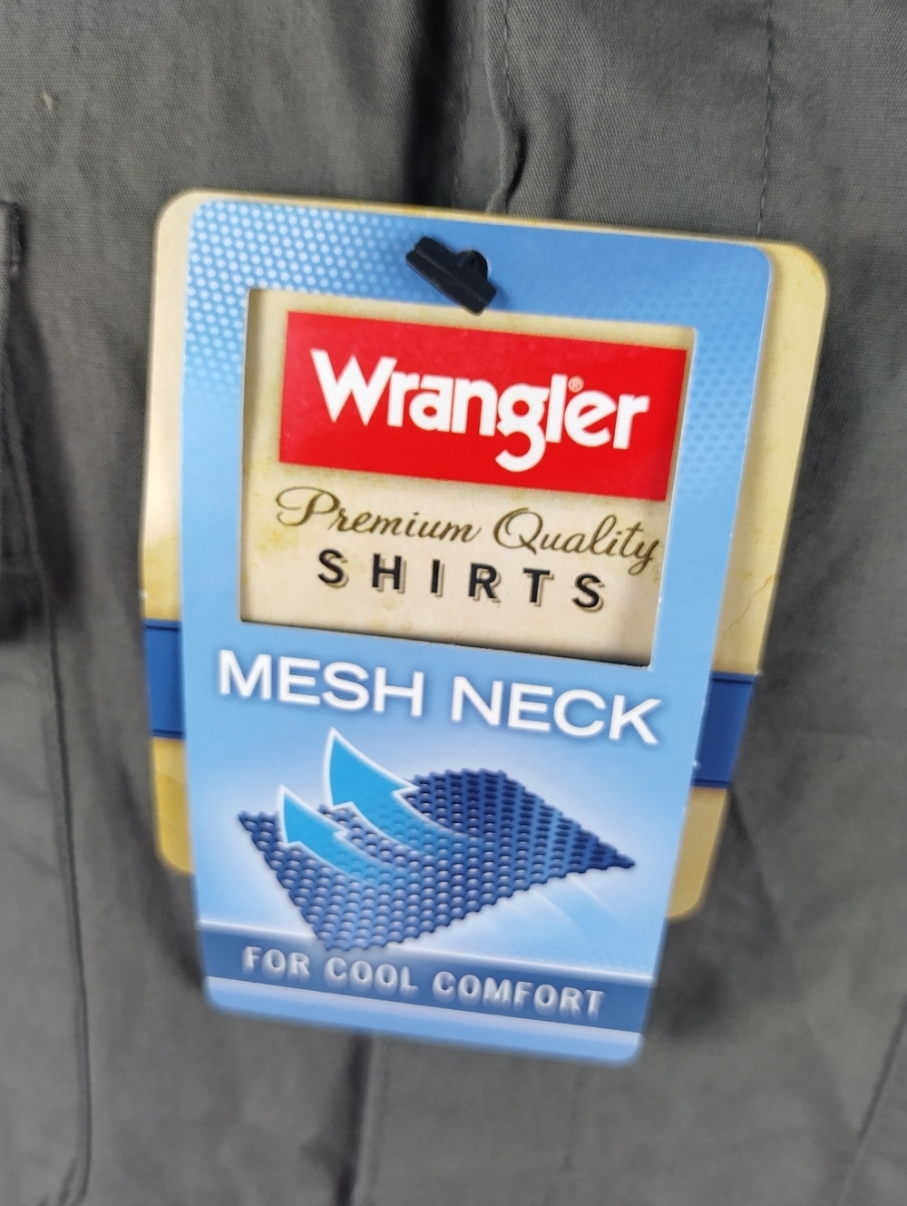 Wrangler Men's Size 2xl Mesh Neck Cool Performance Button Up Shirt New With Tags - Picture 6 of 10